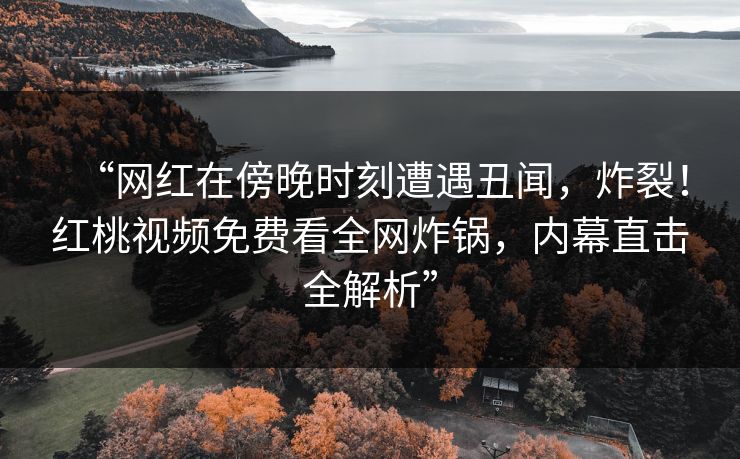 “网红在傍晚时刻遭遇丑闻，炸裂！红桃视频免费看全网炸锅，内幕直击全解析”